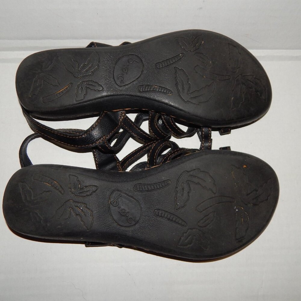 BOC 6M Black Strappy Sandals with Ankle Strap - Faux Leather - Picture 8 of 8